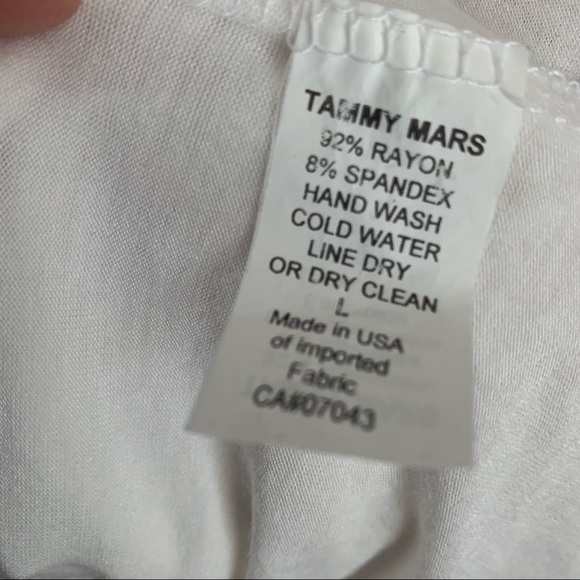 Tammy Mars Dressy Off-White Rayon Top (Large) - Picture 6 of 7